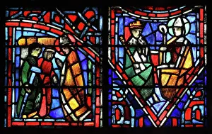 Lorin: Life of Fulbert stained glass window, Chartres, France