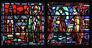 Lorin: Life of Fulbert stained glass window, Chartres, France