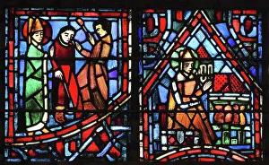 Lorin: Life of Fulbert stained glass window, Chartres, France