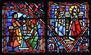 Advising: Life of Fulbert stained glass window, Chartres, France