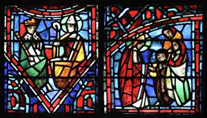 Lorin: Life of Fulbert stained glass window, Chartres, France