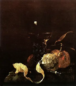 Peeled: Still Life with Lemon, Oranges & Glass of Wine
