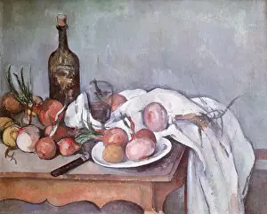 Morte: Still life with onions, by Paul Cezanne