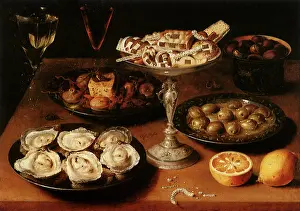 Olives: Still Life with Oysters and Pastries