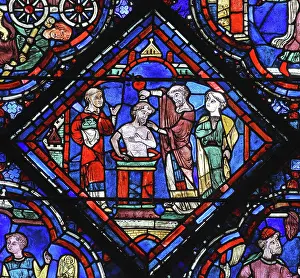 Confessors: Life of St Nicholas stained glass window, Chartres