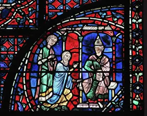 Julienne: Life of St Stephen stained glass window, Chartres