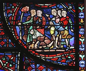 Transferral: Life of St Stephen stained glass window, Chartres