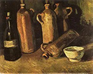 Toppled: Still Life with Four Stone Bottles, by Van Gogh