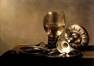 Claesz: Still Life with Wine Glass and Silver Bowl