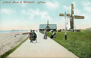 Lifeboat: Lifeboat House and Windmill, Lytham, Lancashire