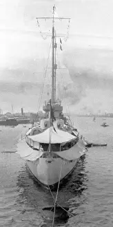 Somewhere: Light Cruiser at anchor