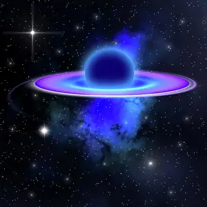 Cosmic: Light and matter being pulled into a black hole