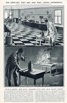 Pulsating: Light - ray that may stop war: Actual experiments 1924