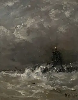 Accent: Lighthouse in Breaking Waves