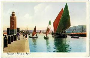 Pesaro: Lighthouse and harbour, Pesaro, Italy