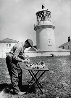 Caldey: The lighthouse keeper Mr. Cummins