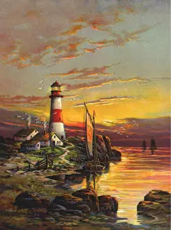 Sinks: Lighthouse in Sunset
