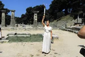 Relay: Lighting ceremony of Olympic flame in Olympia, 1980