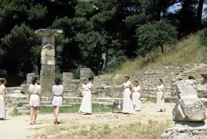 Relay: Lighting ceremony of Olympic flame in Olympia, 1980