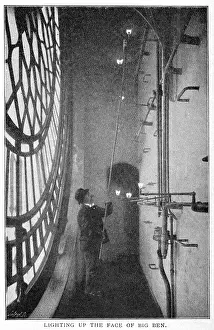 Dial: Lighting up the face of the Clock Tower, London 1900