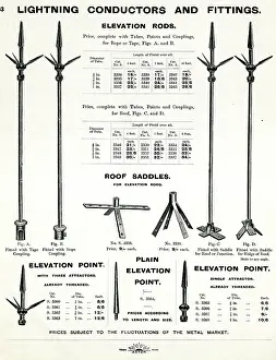 Elevation: Lightning conductors and fittings