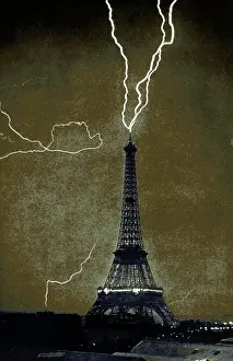 Intense: Lightning Strikes Eiffel Tower, 1902
