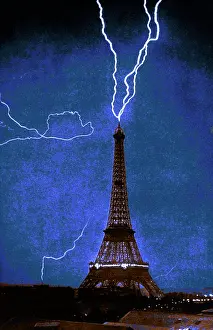 Intense: Lightning Strikes Eiffel Tower, 1902