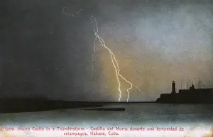 Morro: Lightning during a thunderstorm - Morro Castle, Havana, Cuba