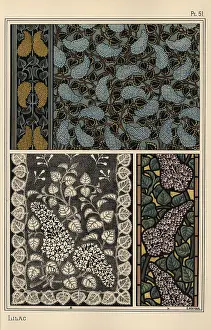 Grassets: Lilac in art nouveau patterns