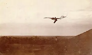 Lilienthal: Lilienthal gliding from an artificial hill in 1893 or 1894