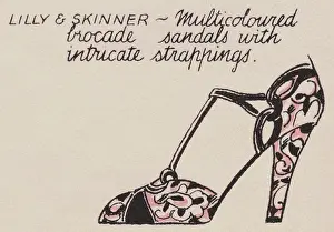 Multicoloured: Lilly & Skinner, multicoloured brocade sandals