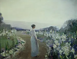 Gascoigne: The Lily Border ' with a young woman