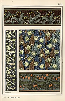 Grassets: Lily of the valley in art nouveau patterns