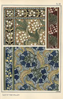 Grasset: Lily of the valley in art nouveau patterns
