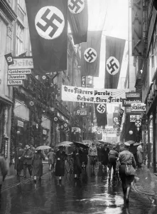 Essen: The Limbeckerstrasse in Essen, decorated for Hitler's visit