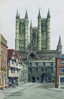 Lincs: Lincoln Cathedral and Exchequer Gate, Lincoln, Lincolnshire