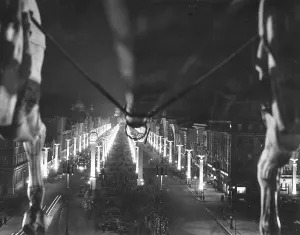 Quadriga: Under the Linden in Berlin by night, 1939