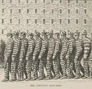 Lockstep: A line of convicts marching in a lock step