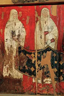Blanche: Linear Gothic. Spain. 14th century. Prioress asisted by a nu