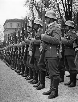Varying: Lined up honor guards of the Luftwaffe in the 30s