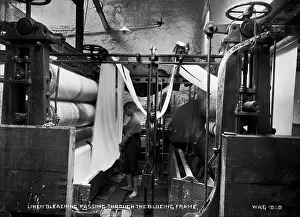 Linen: Linen Bleaching, Passing Through the Blueing Frame