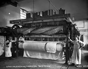Spinning: Linen Bleaching Process, Beetling