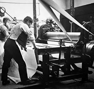 Beaming: Linen manufacture, Beaming machine for stone mangle