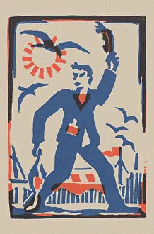 Linocuts: Linocut of a Sailor