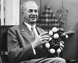 Campaigning: Linus Pauling (1901-1994) American chemist, circa