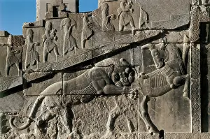 Achaemenid: LION-BULL COMBAT. PANEL OF
