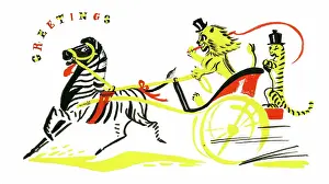 Forman: Lion, Tiger, Zebra and Dogcart