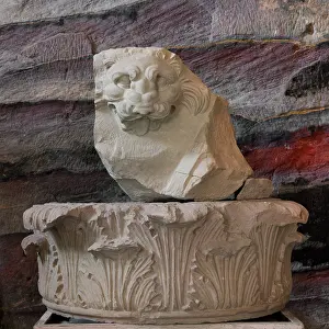 Lion's head and capital, Petra Archaeological Museum, Jordan