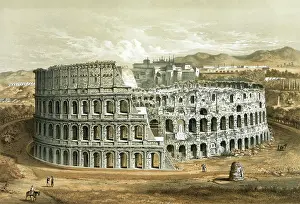 Coliseum: Lithograph of the Coliseum at Rome, also known