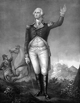 Signaling: Lithograph of George Washington in uniform during
